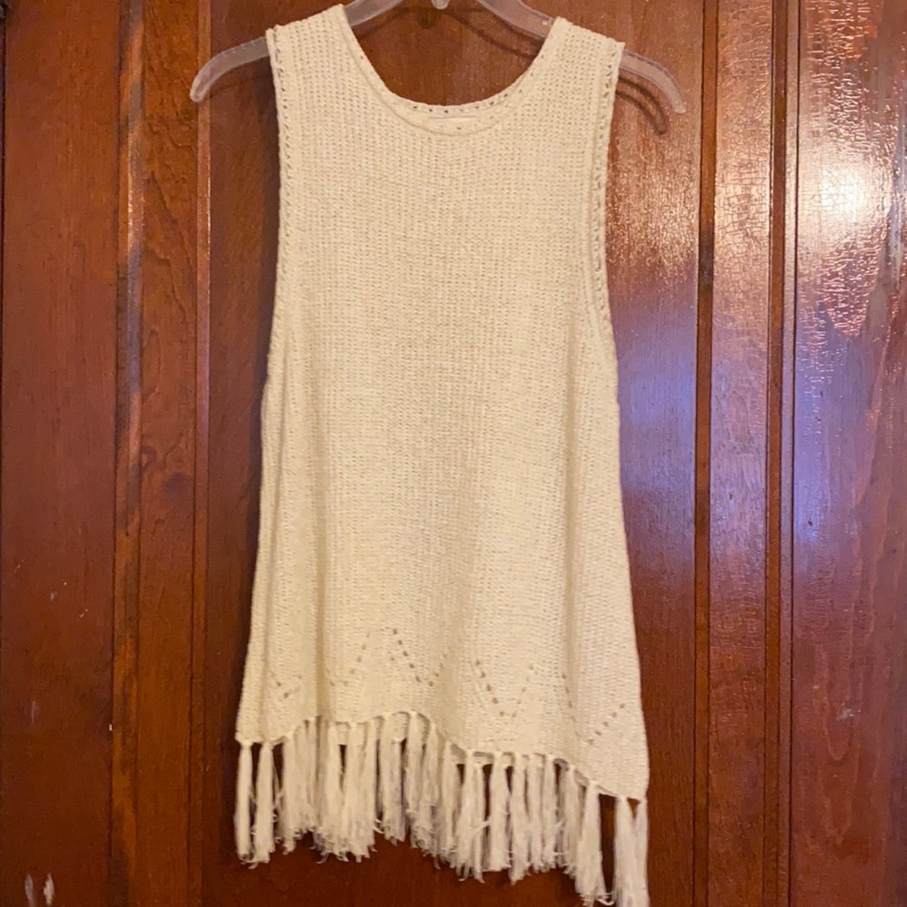 Crocheted tassel tank